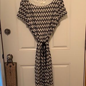 Black, white and gray dress